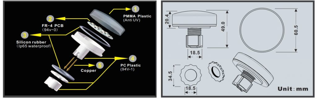 LED pixel light for Ferris wheel |60mm rgb led pixel lamp